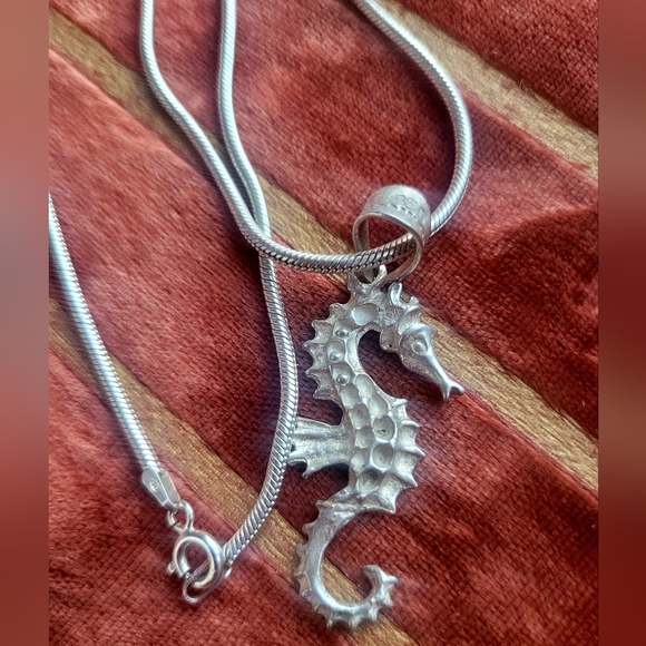 Vintage Jewelry - Sterling Seahorse Vintage Necklace